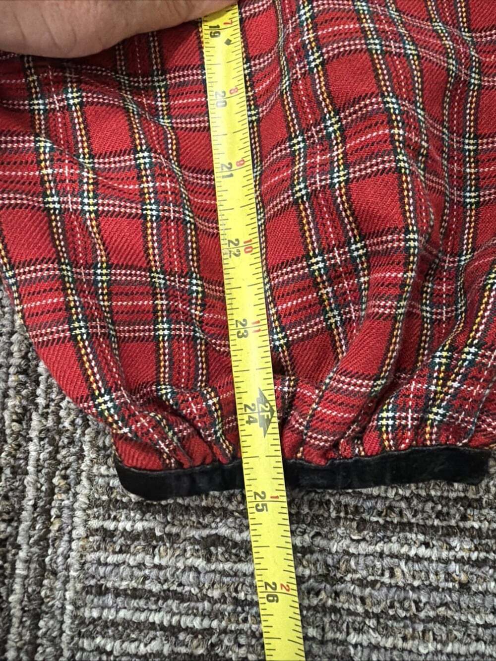 VTG Youngland Baby Girl Velvet And Plaid Holiday One Piece Bubble Romper Sz 18M - Picture 9 of 10